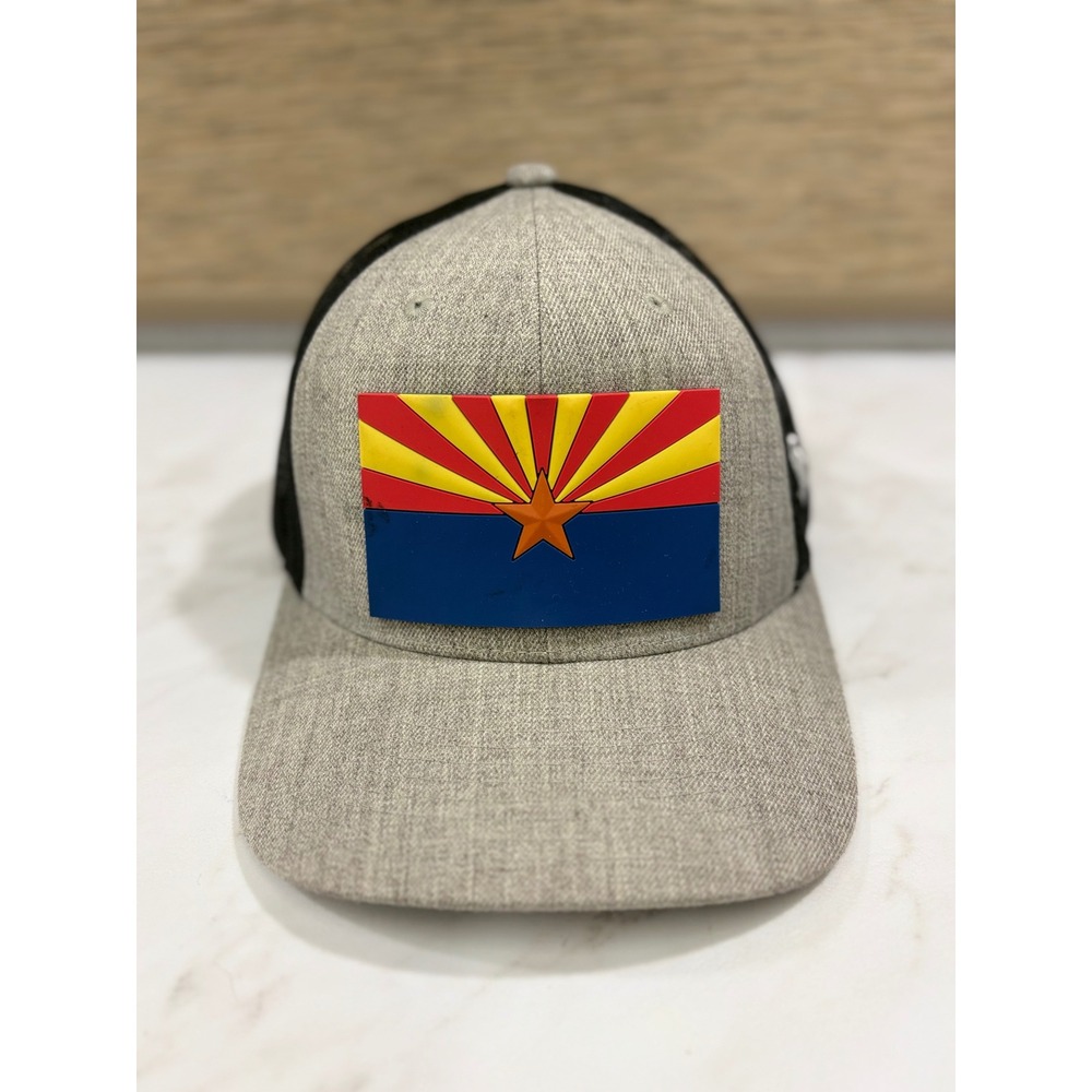 Arizona Flag Trucker Hat Men Gray Patch Western Streetwear Southwest